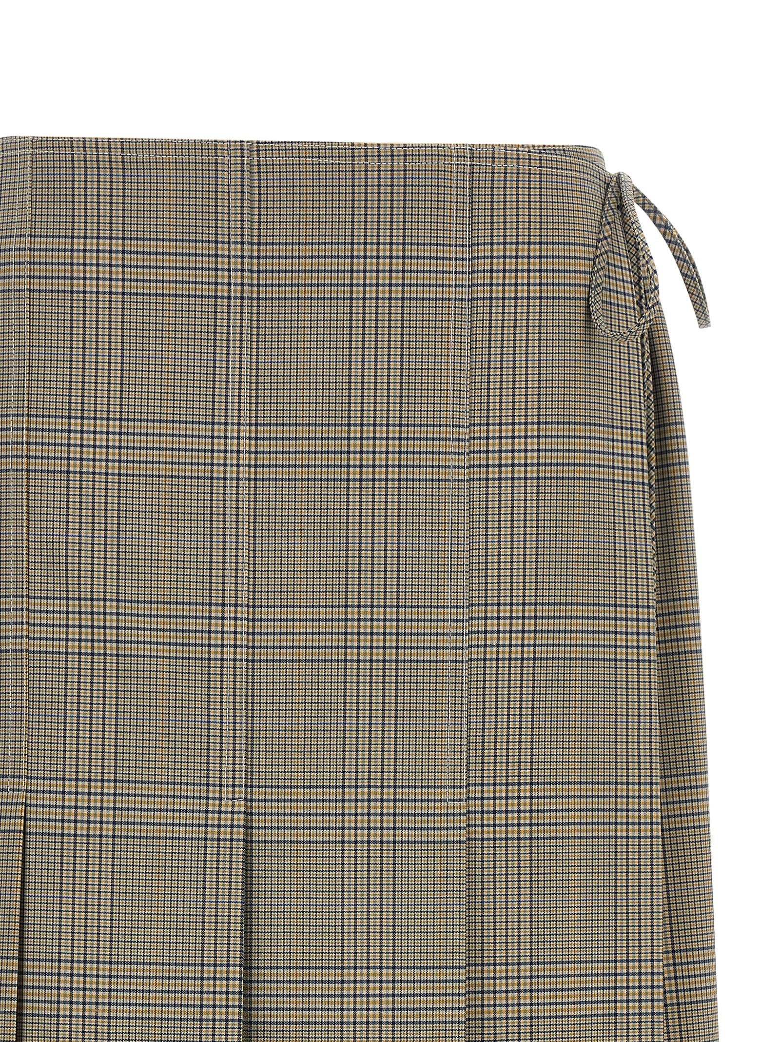 Gray Polyester Midi Skirt