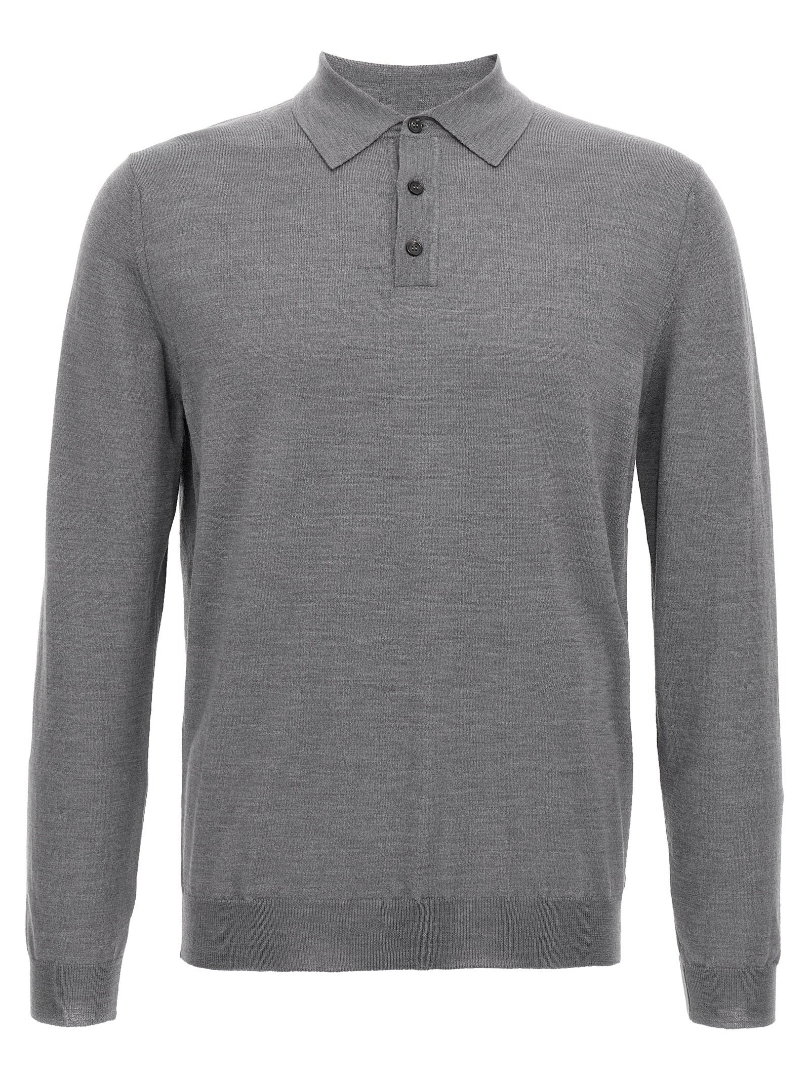 Gray Cashmere Polo Shirt