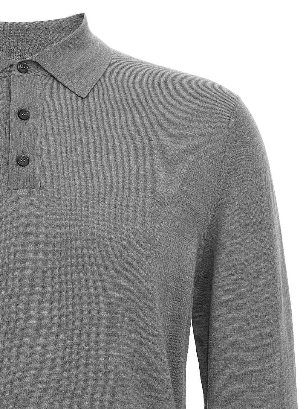 Gray Cashmere Polo Shirt