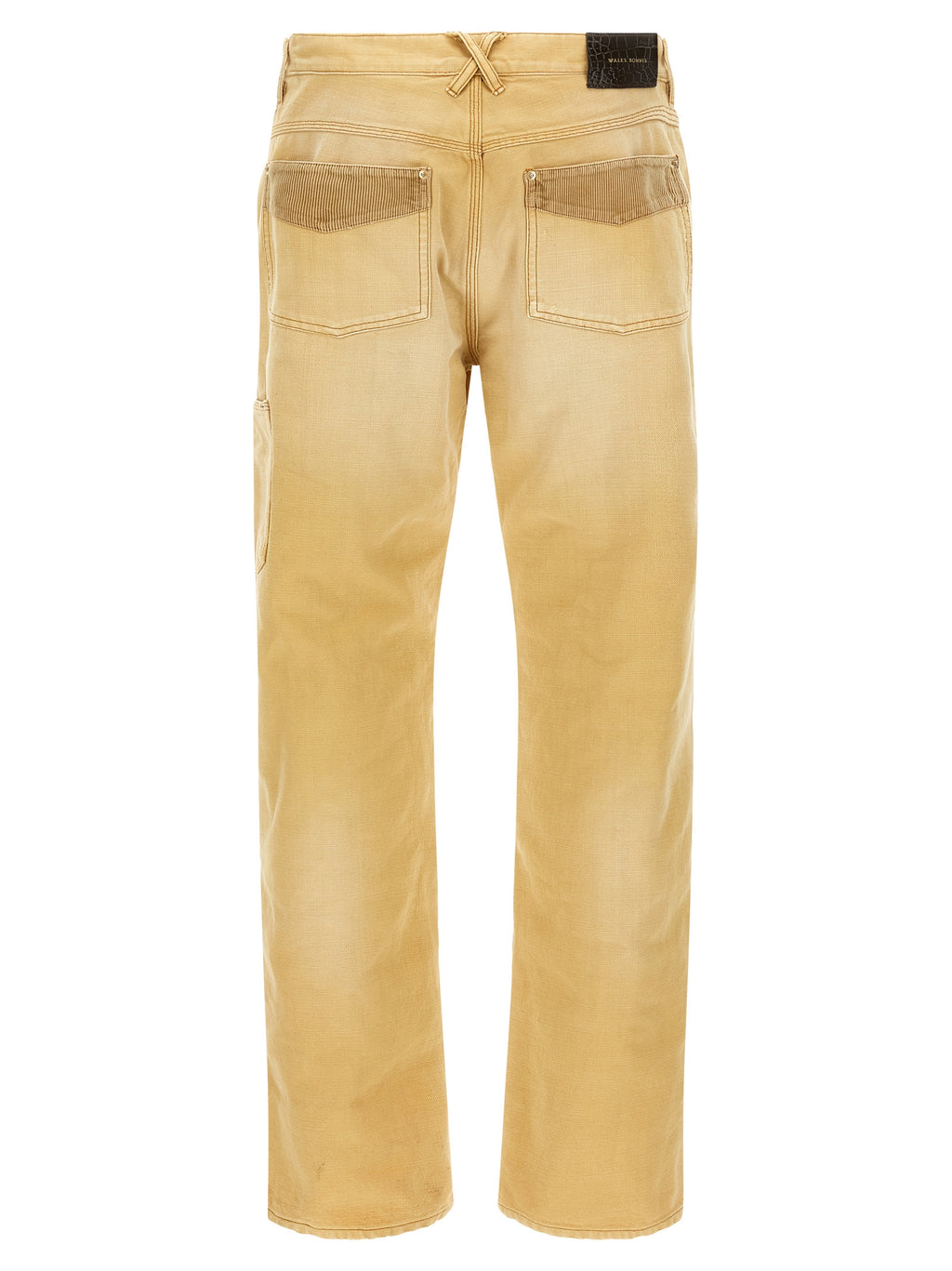 Beige Cotton Casual Pants