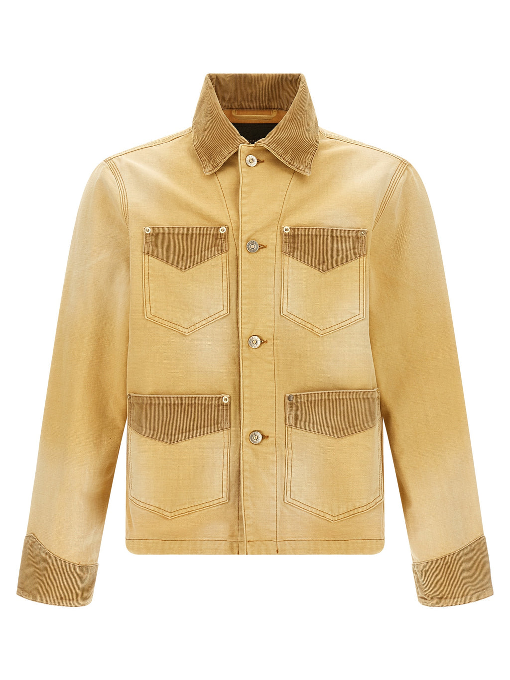 Beige Cotton Denim Jacket