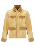Beige Cotton Denim Jacket