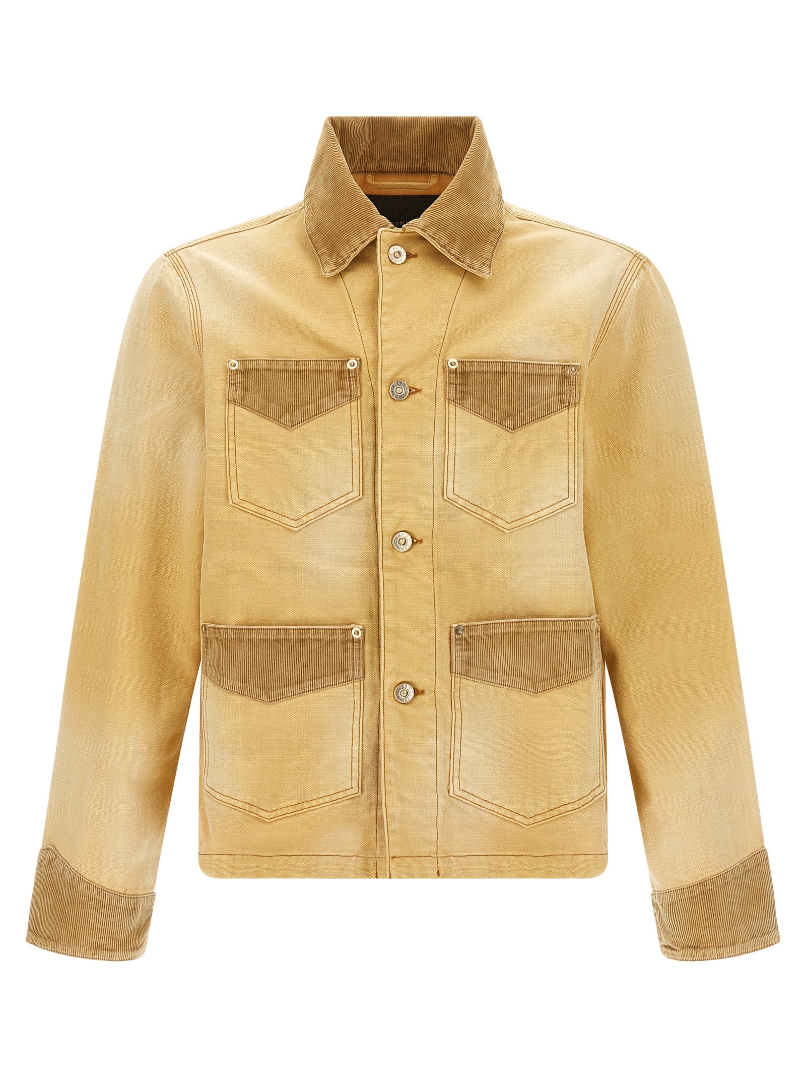 Beige Cotton Denim Jacket