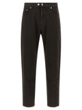 Black Cotton Tapered Jeans