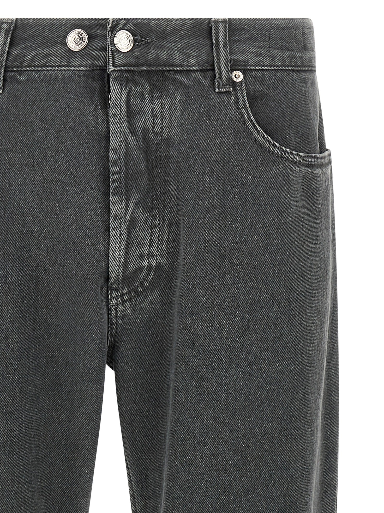 Gray Cotton Cropped Jeans