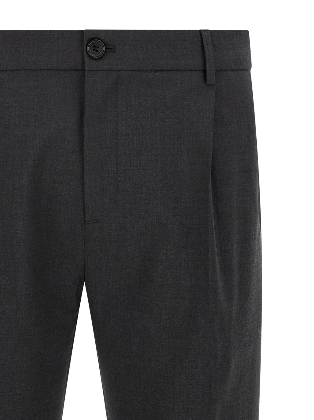 Gray Virgin Wool Cropped Pants