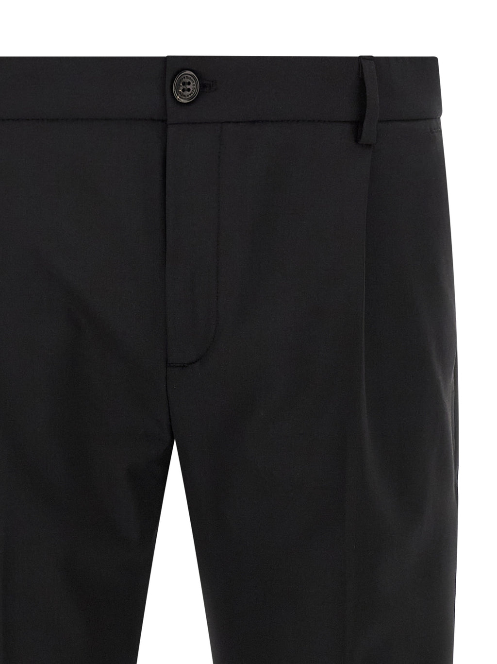 Black Virgin Wool Cropped Pants