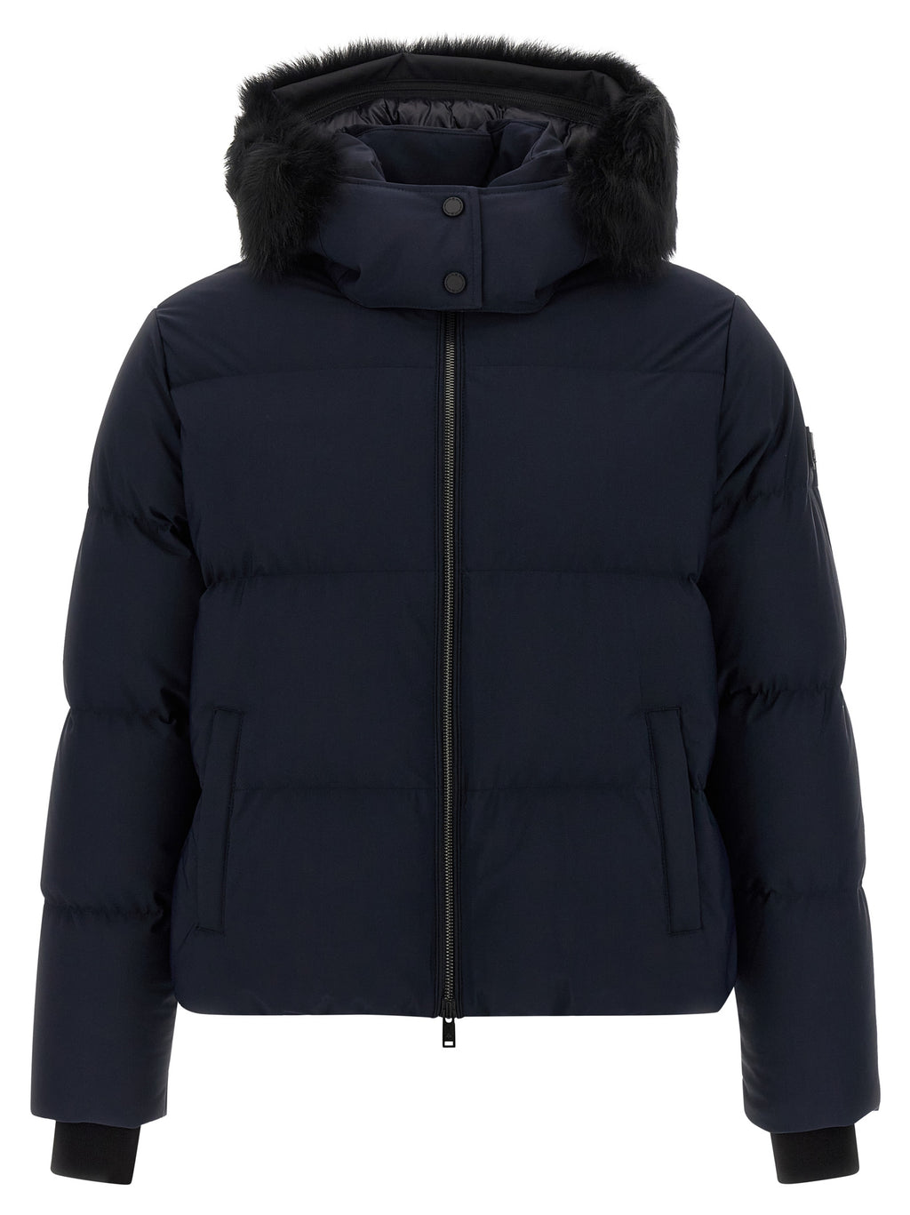 Blue Nylon Full-Length Jacket