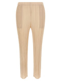 Beige Polyester Casual Pants