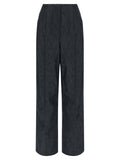 Blue Cotton High-Waisted Jean