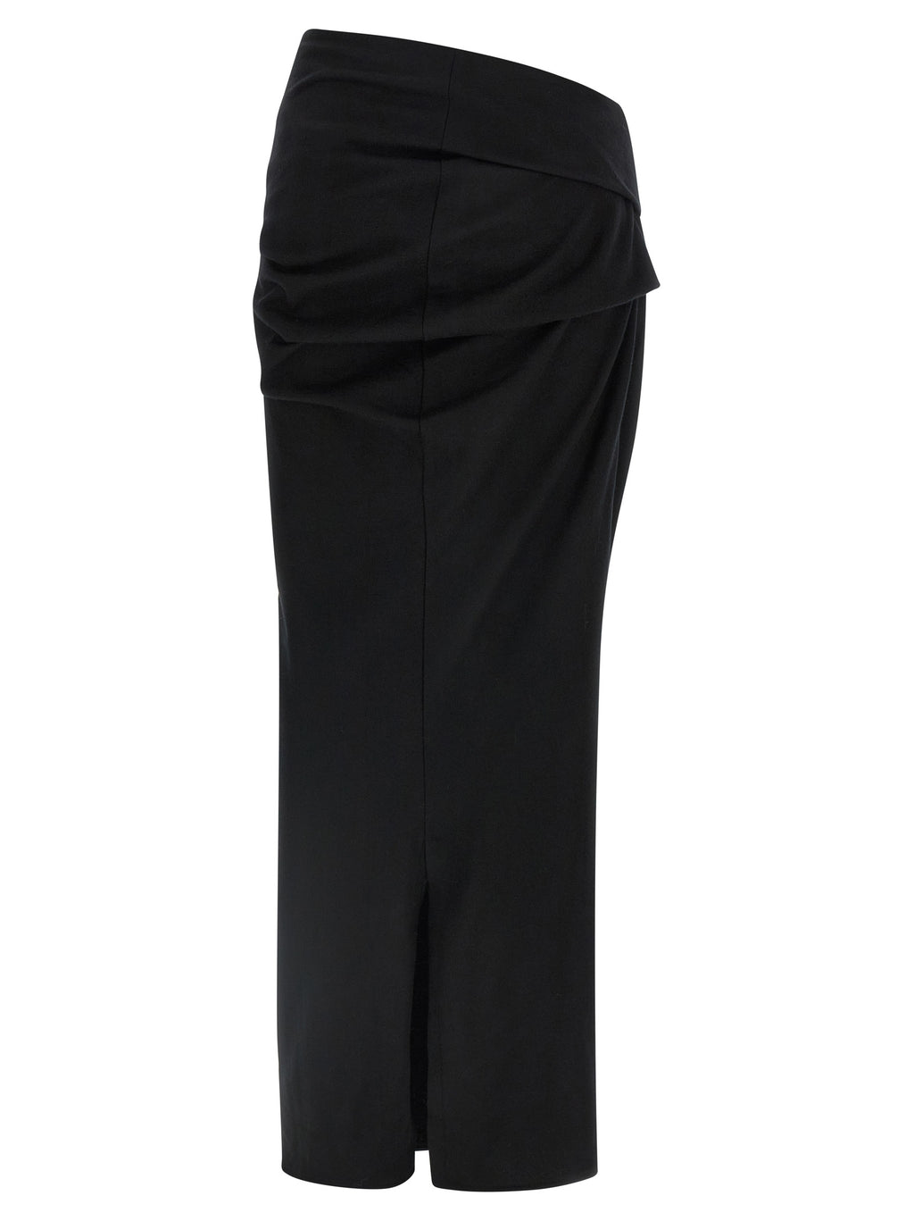 Black Wool Midi Skirt