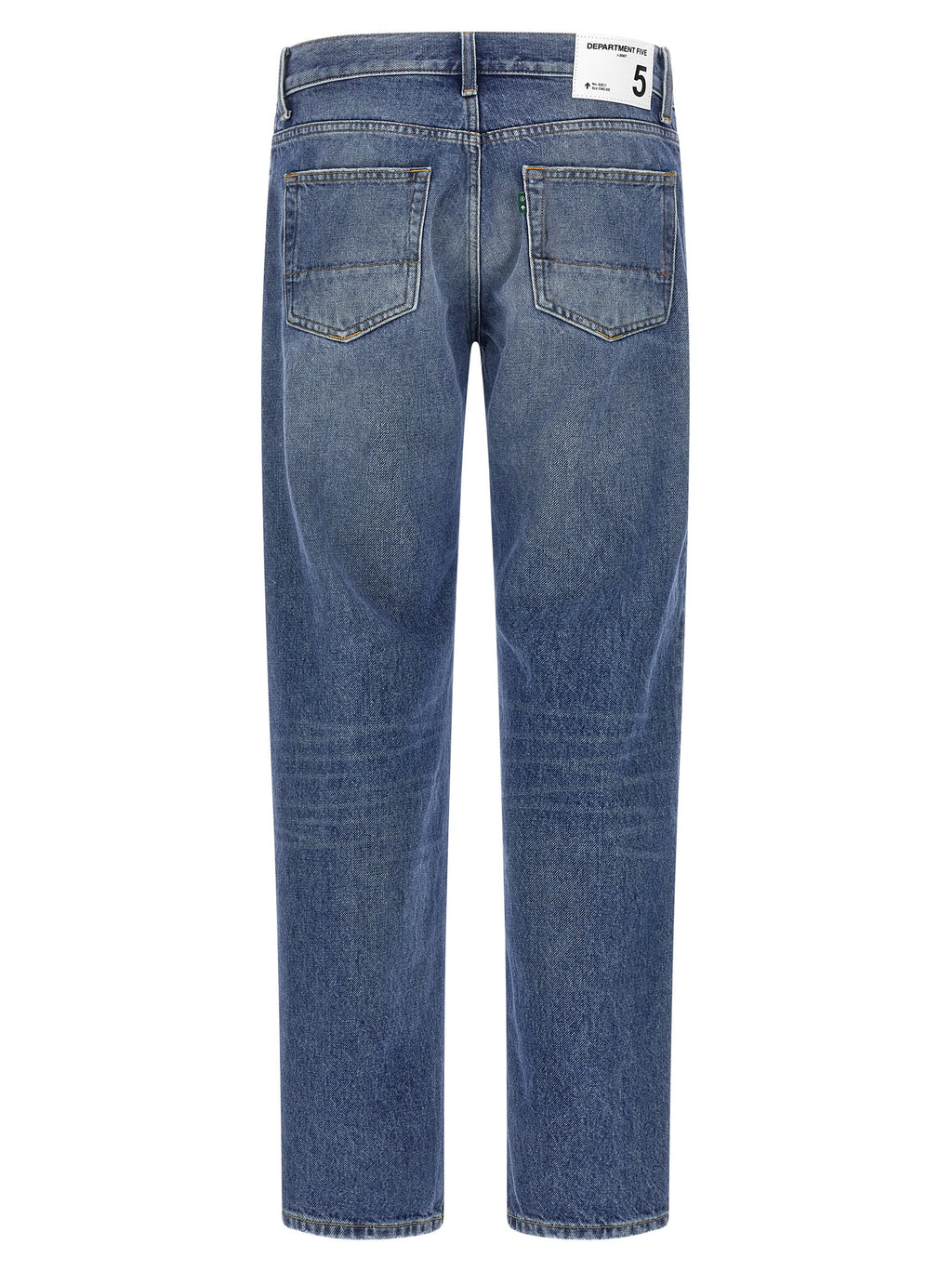 Blue Cotton Straight-Leg Jeans