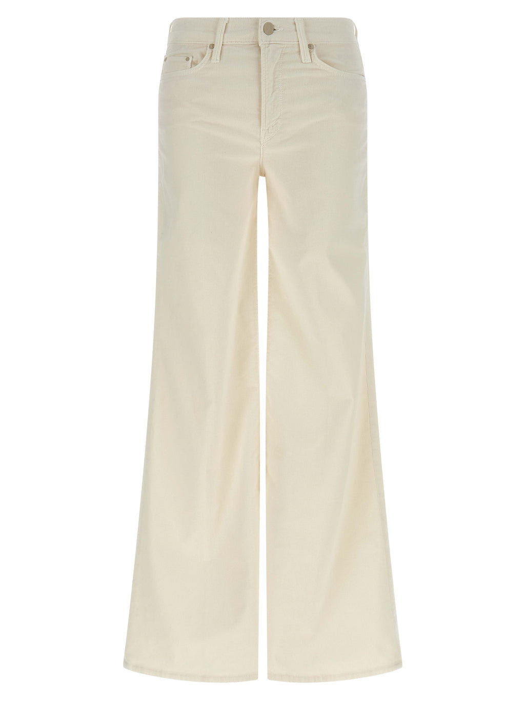 White Cotton Flared Pants