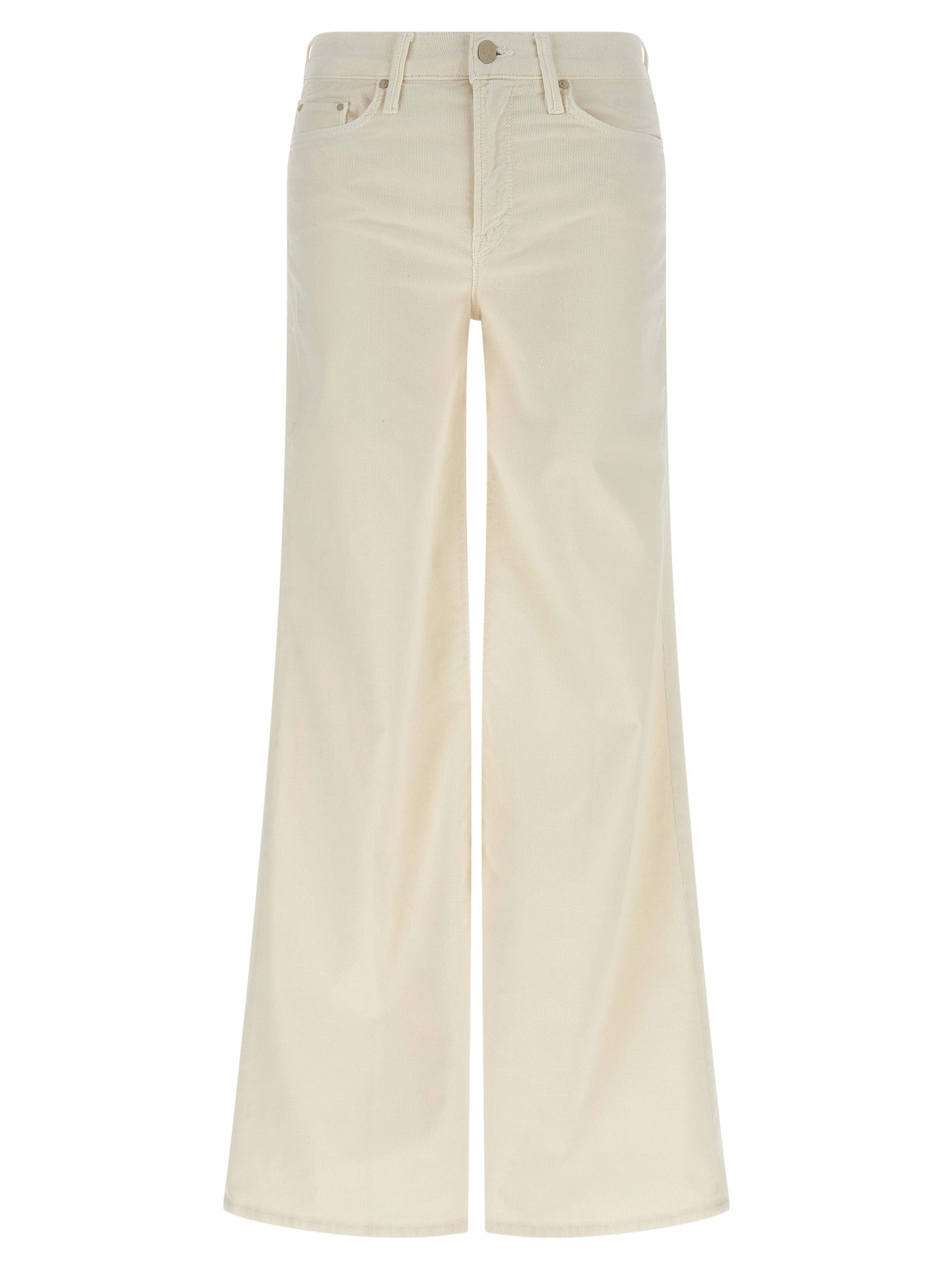 White Cotton Flared Pants