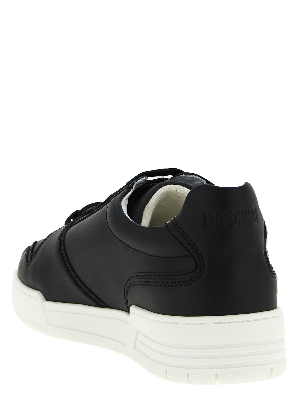 Black Leather Low Top Sneakers