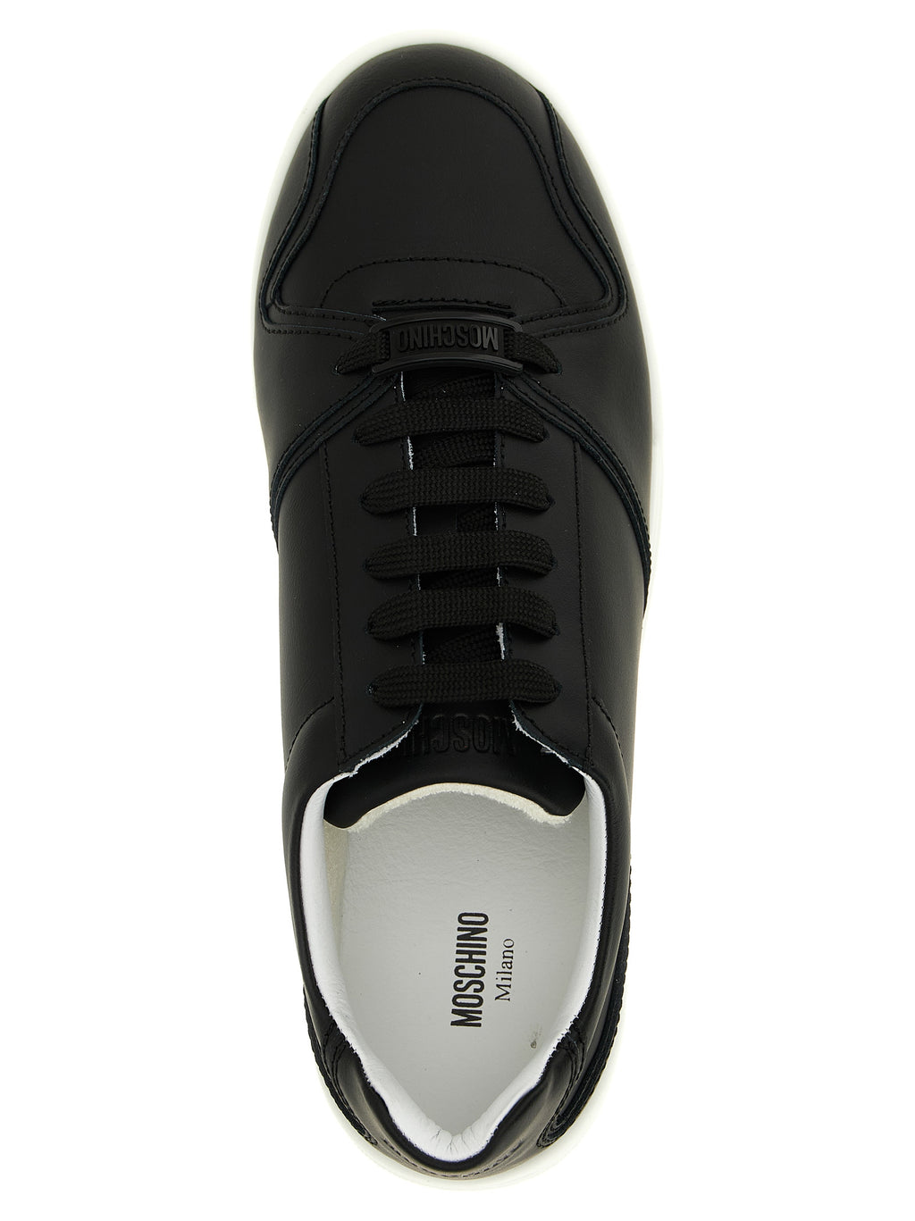 Black Leather Low Top Sneakers
