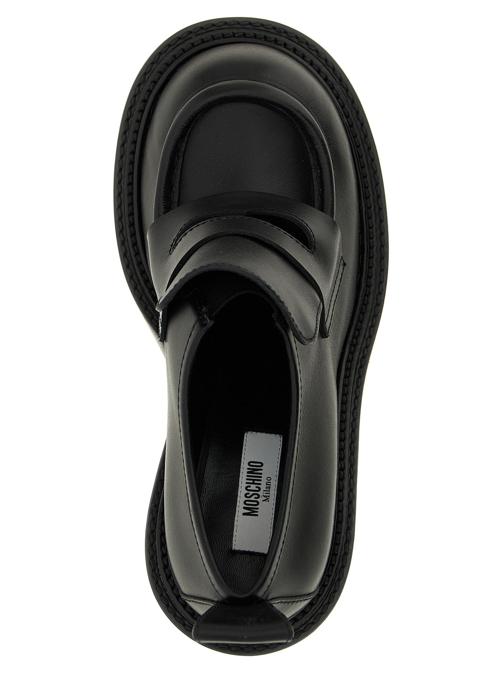 Black Leather Platform Loafers