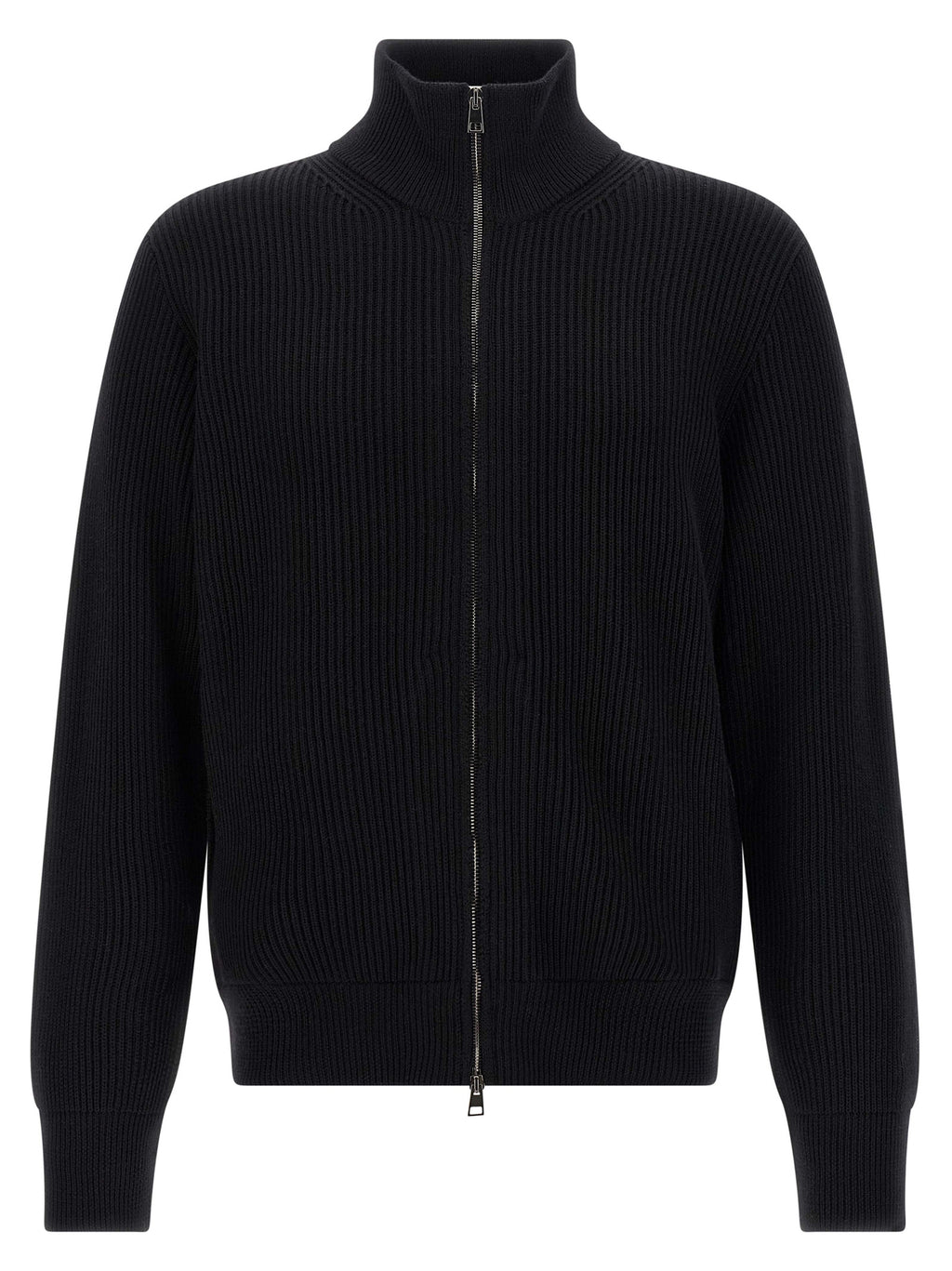 Black Merino Wool Cardigan