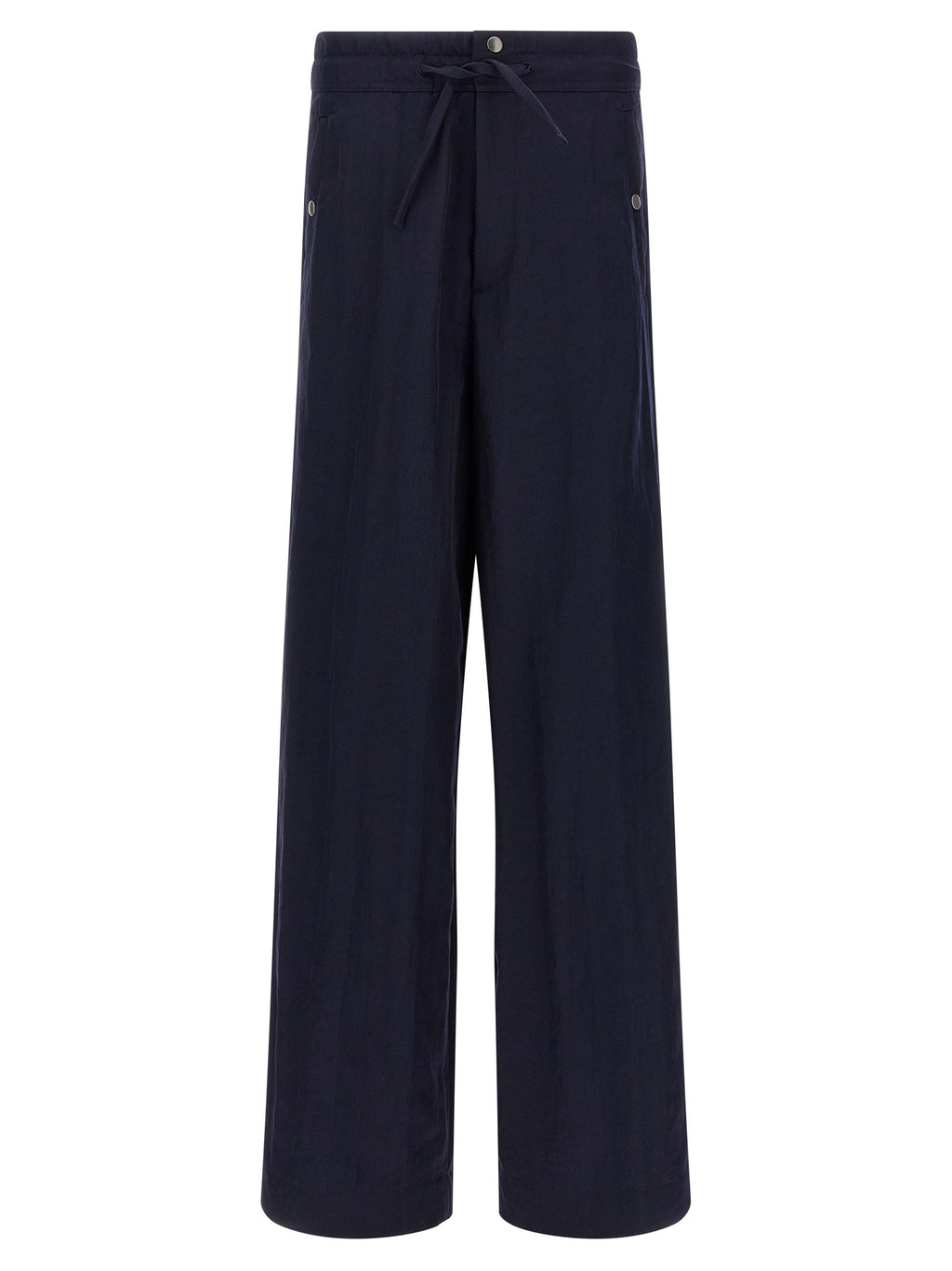 Blue Nylon Casual Pants