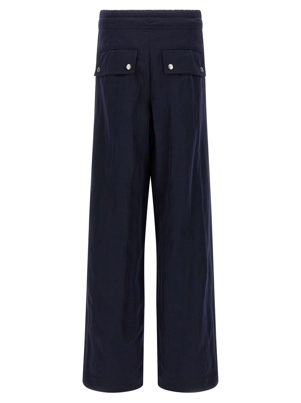Blue Nylon Casual Pants