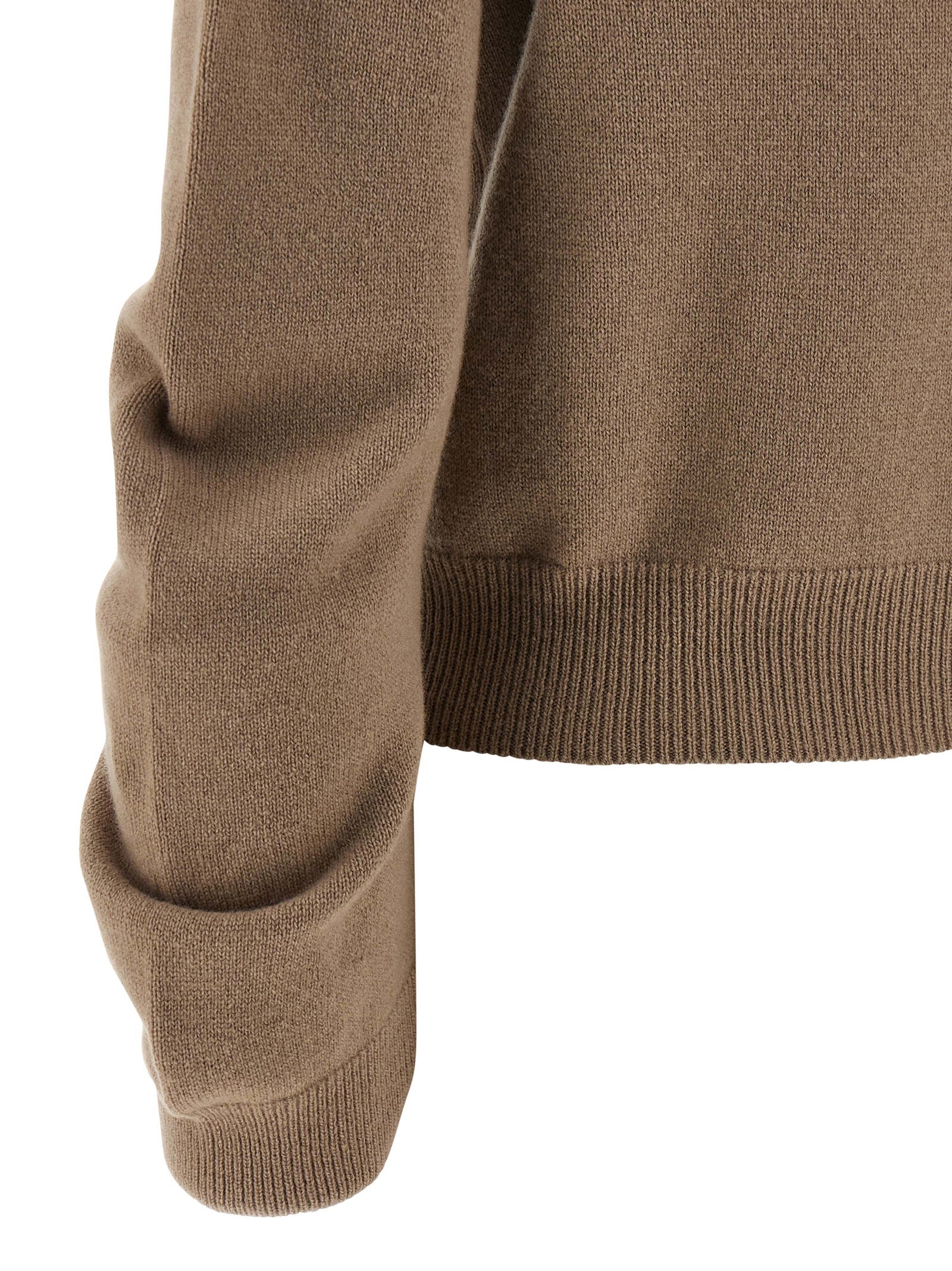 Beige Virgin Wool Cardigan