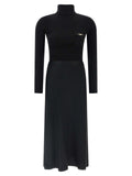 Black Lycra Midi Dress