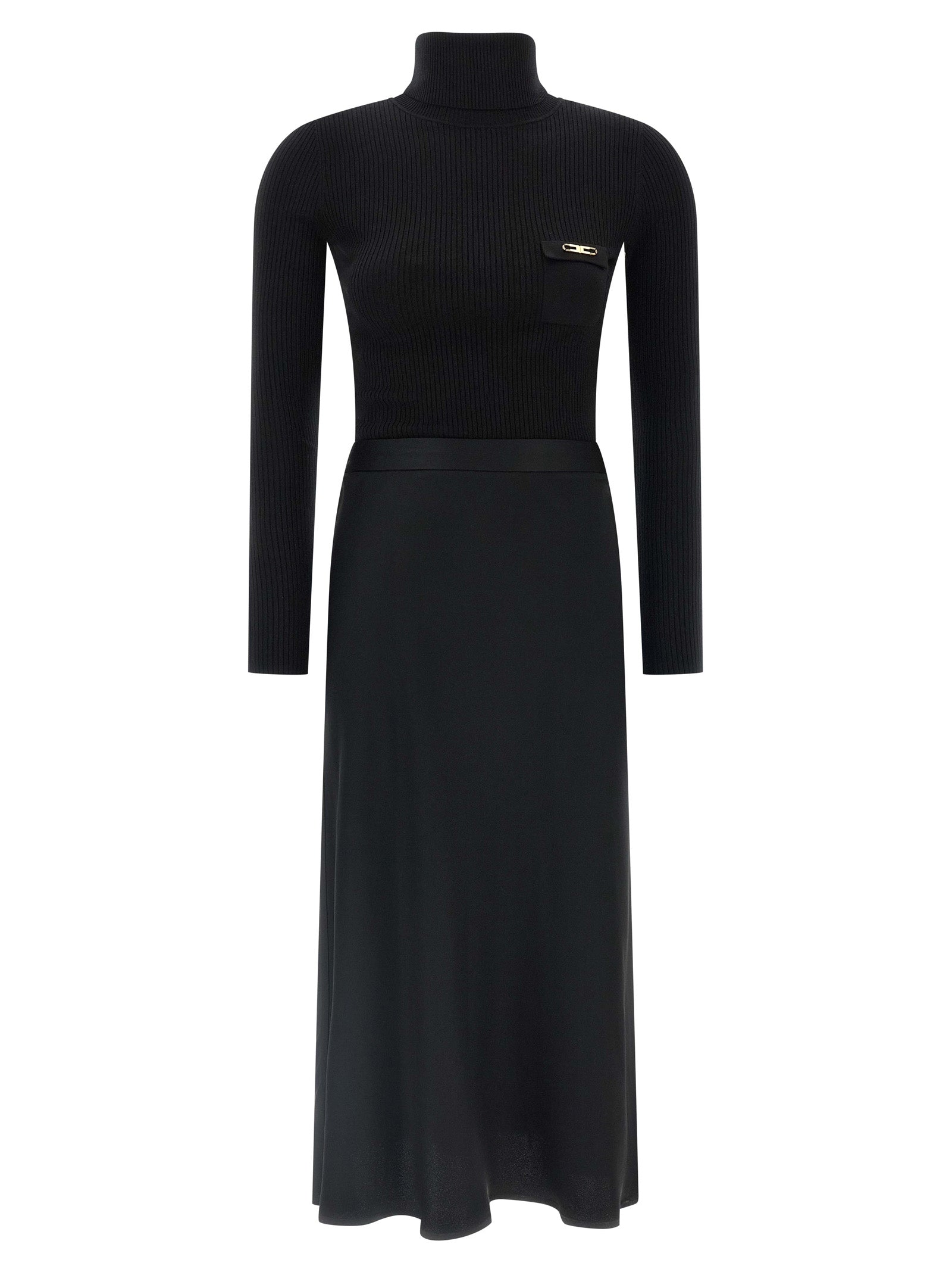 Black Lycra Midi Dress