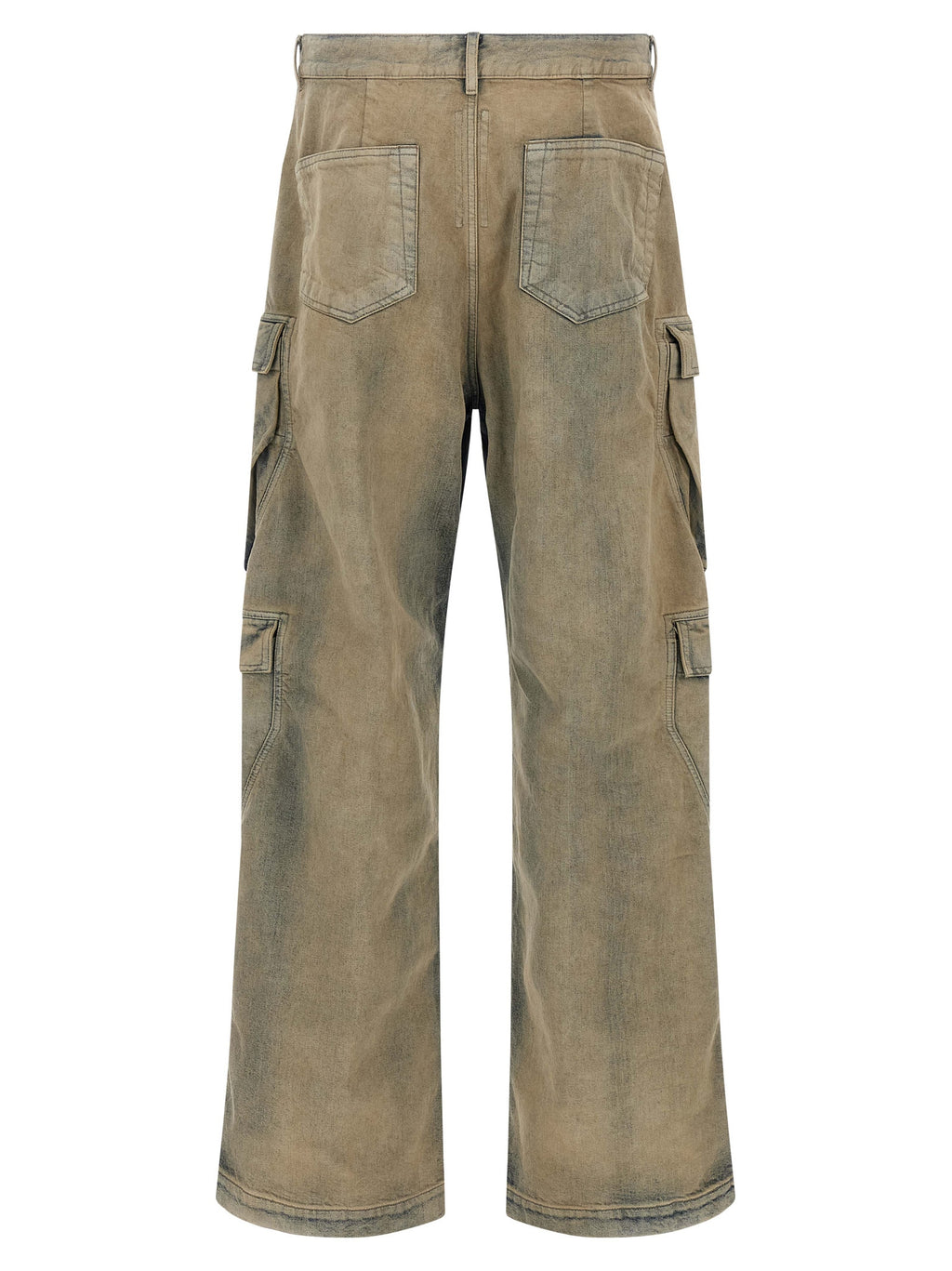 Beige Cotton Cargo Pants