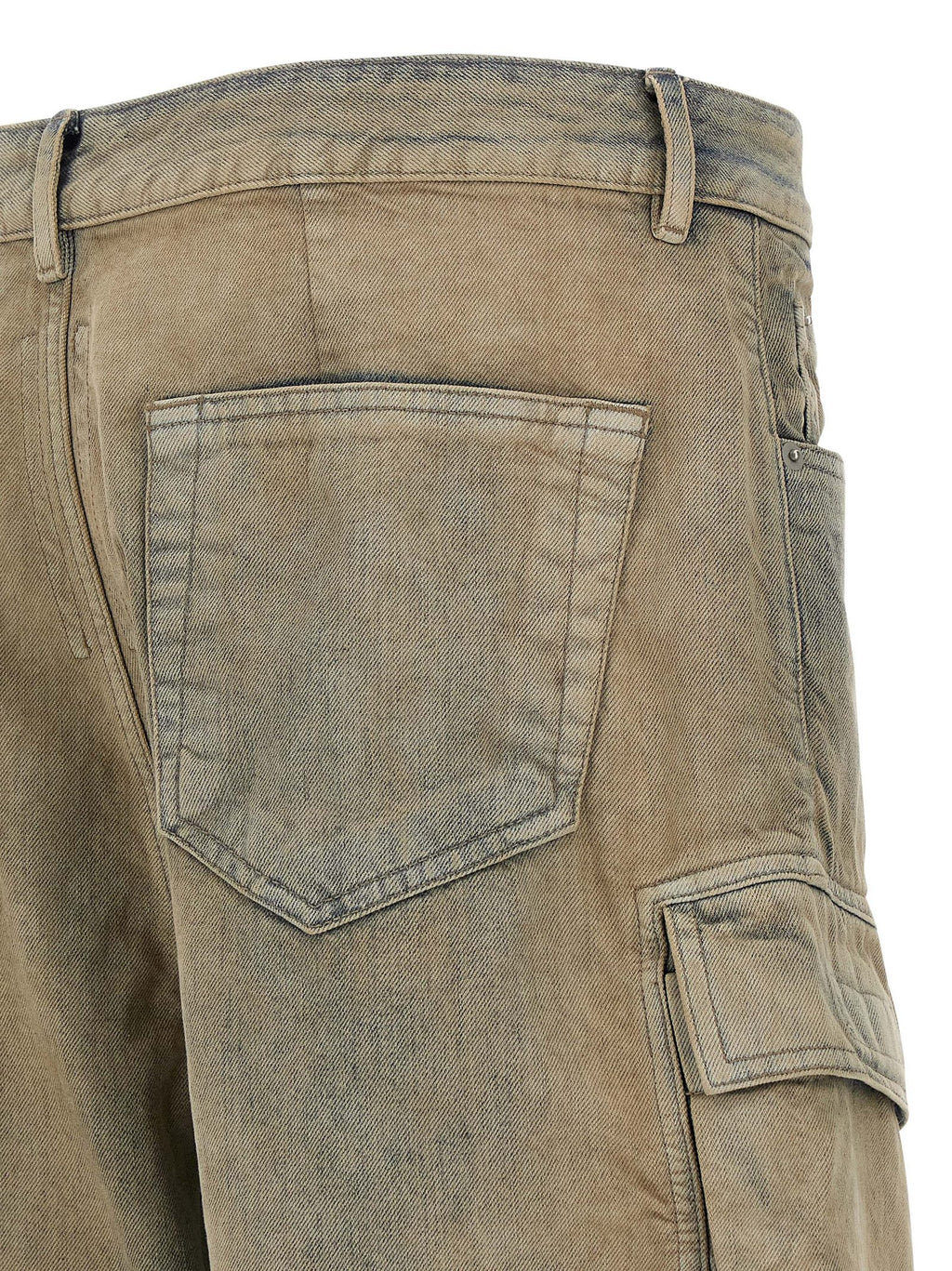 Beige Cotton Cargo Pants