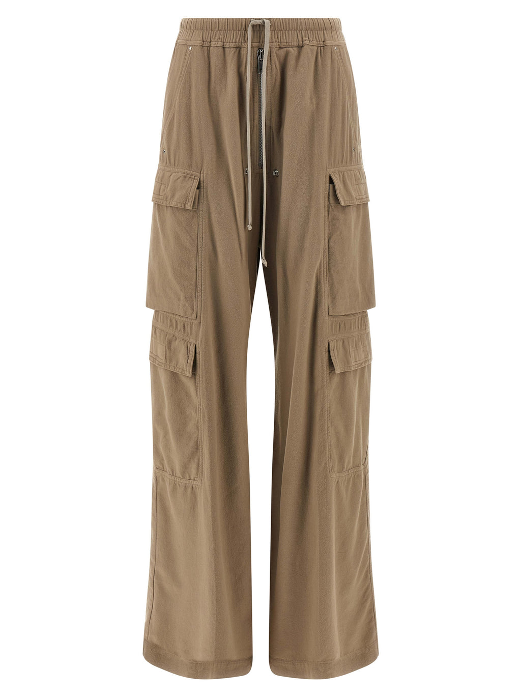 Beige Cotton Cargo Pants