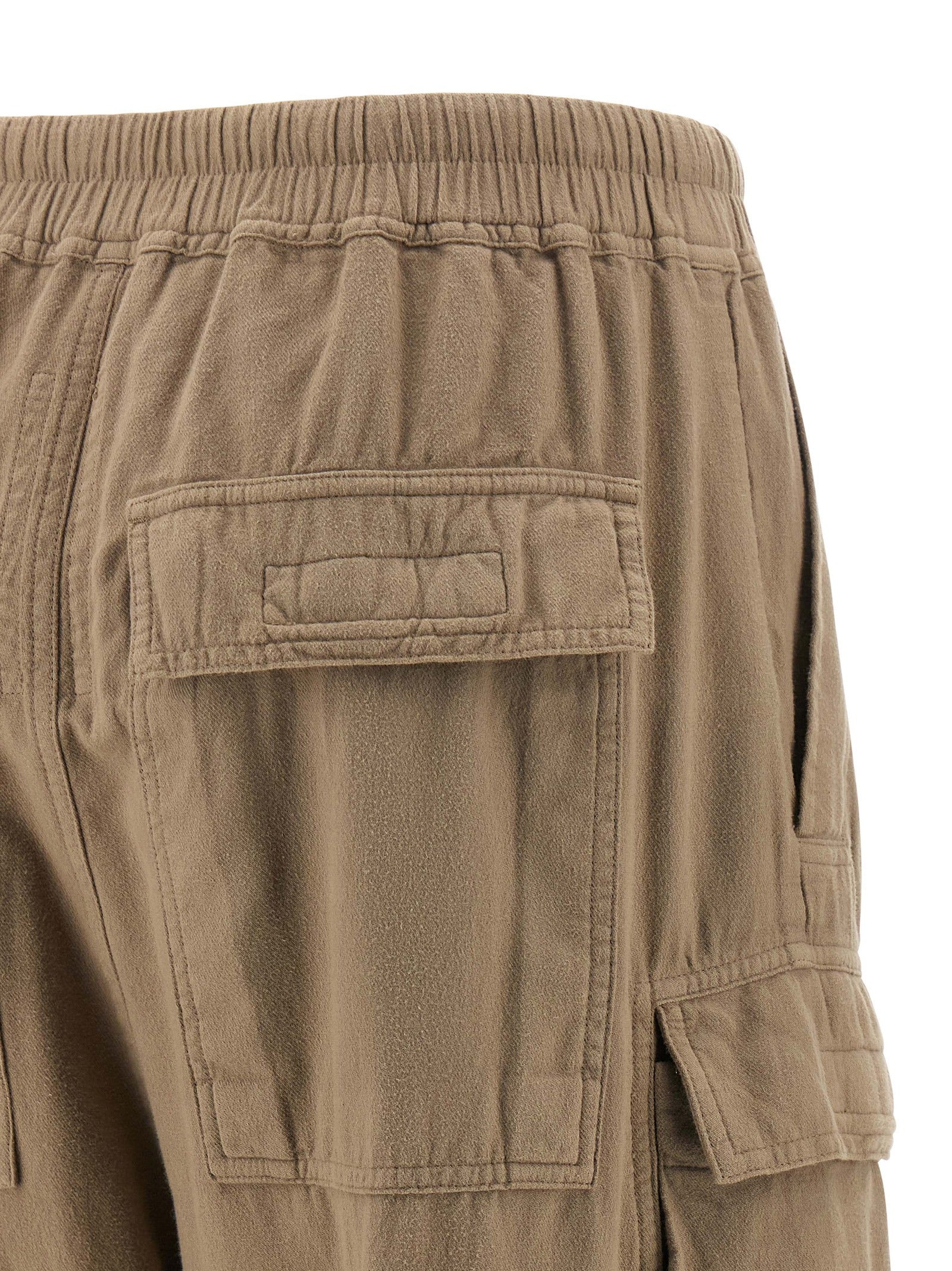 Beige Cotton Cargo Pants