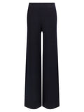 Blue Viscose Casual Pants