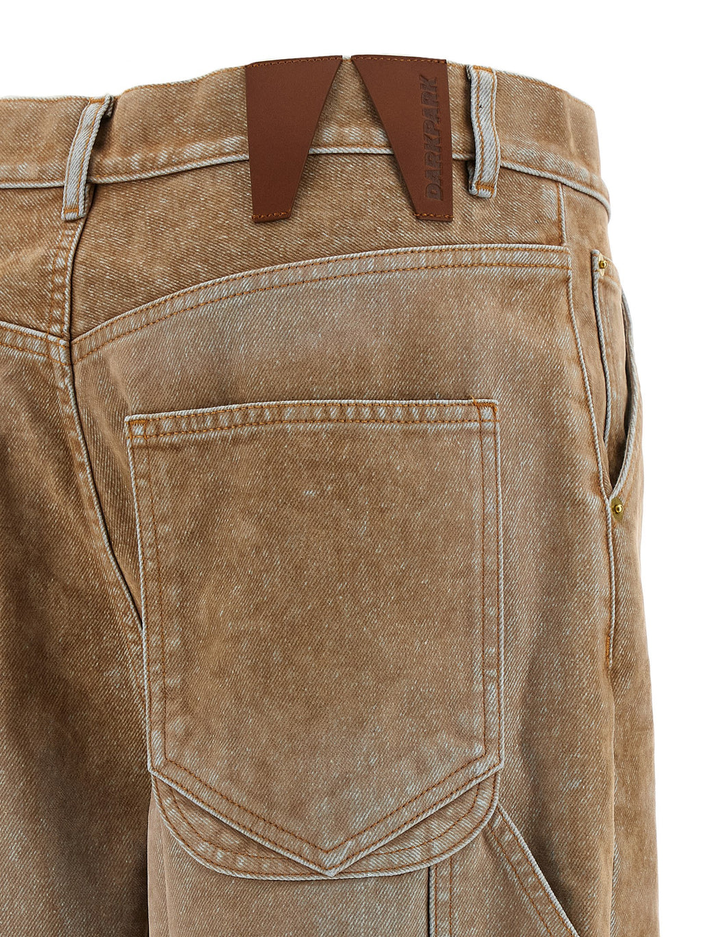 Beige Cotton Straight-Leg Jeans