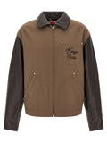 Brown Virgin Wool Leather Jacket