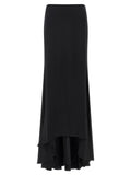 Black Silk Mini Skirt