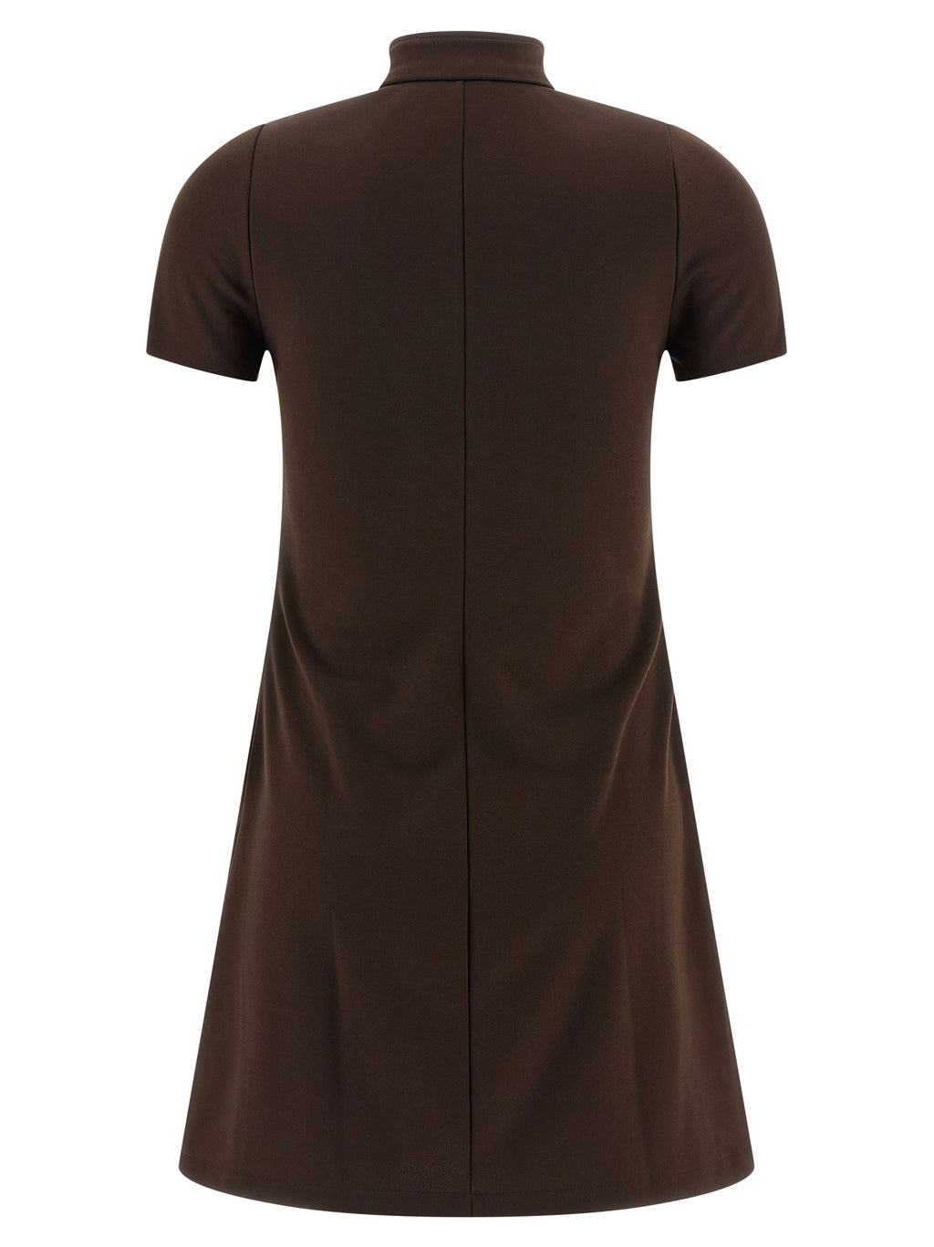 Brown Polyester Short Dress