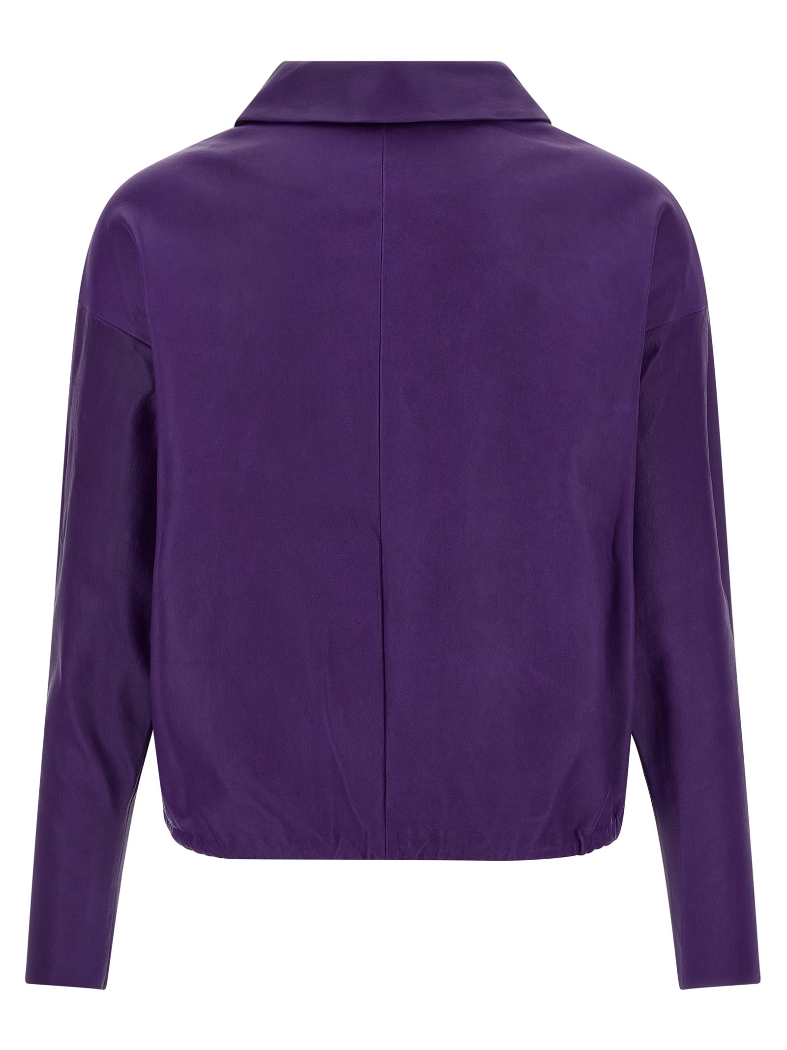 Purple Lamb Leather Blouse