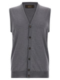 Gray Virgin Wool Sleeveles Sweater