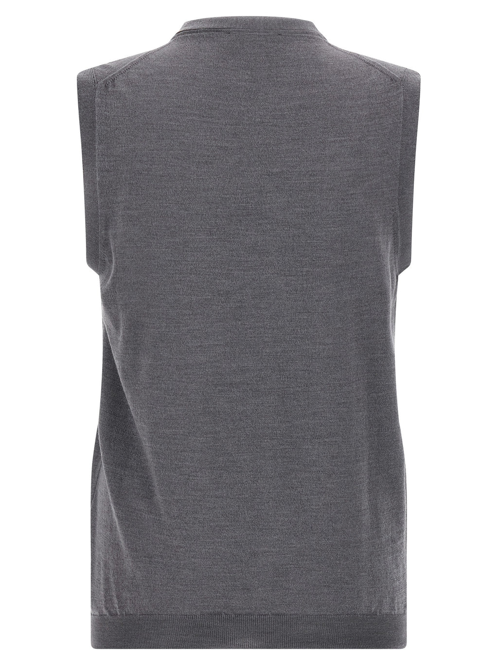 Gray Virgin Wool Sleeveles Sweater