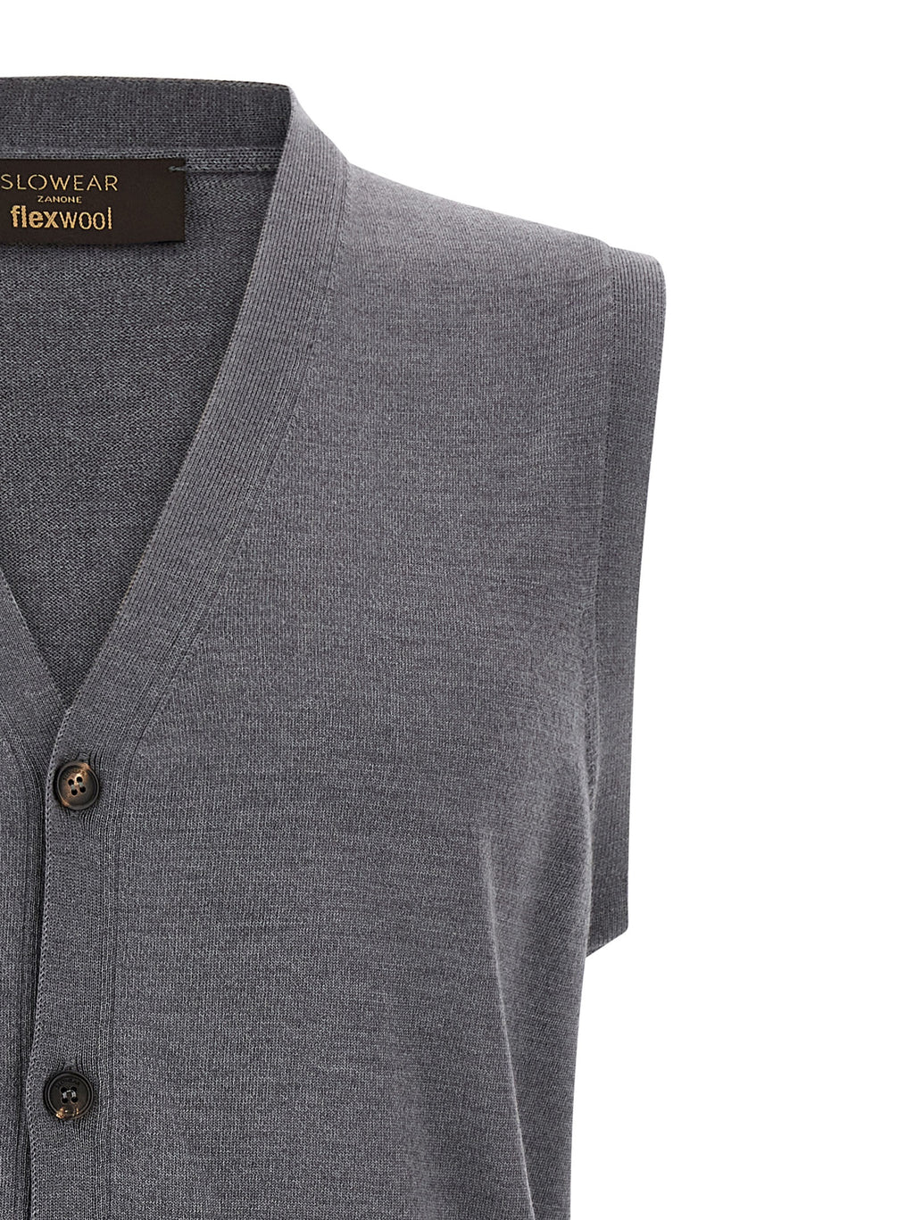 Gray Virgin Wool Sleeveles Sweater