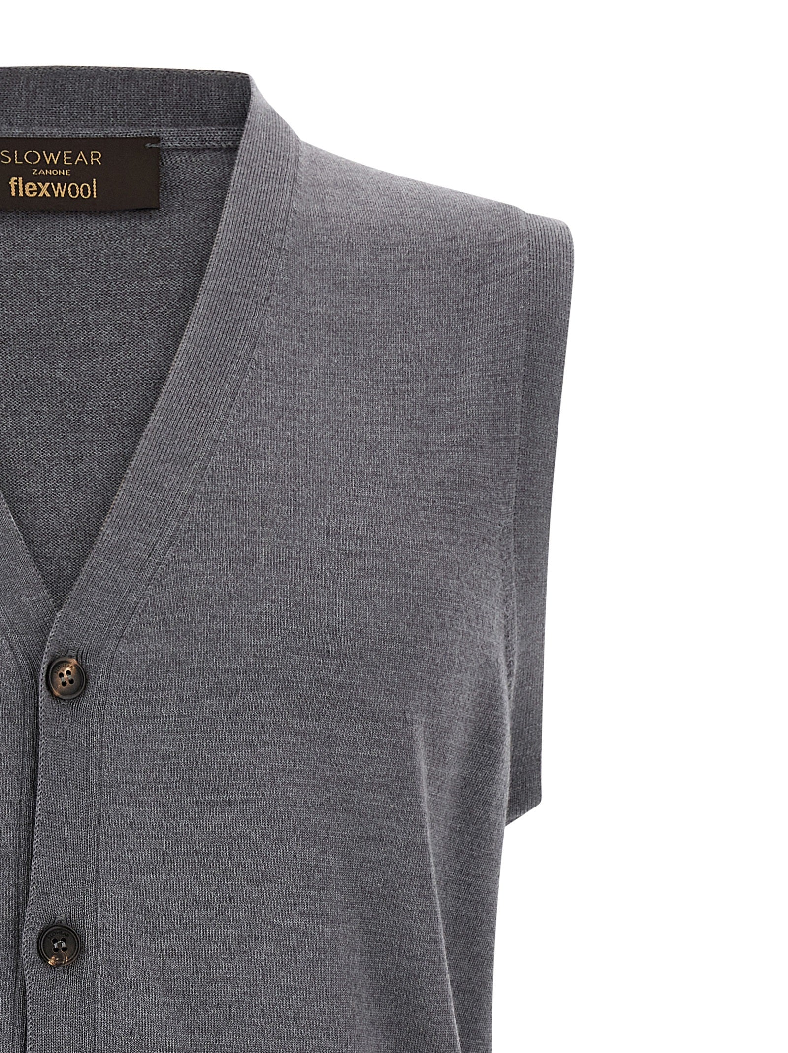 Gray Virgin Wool Sleeveles Sweater