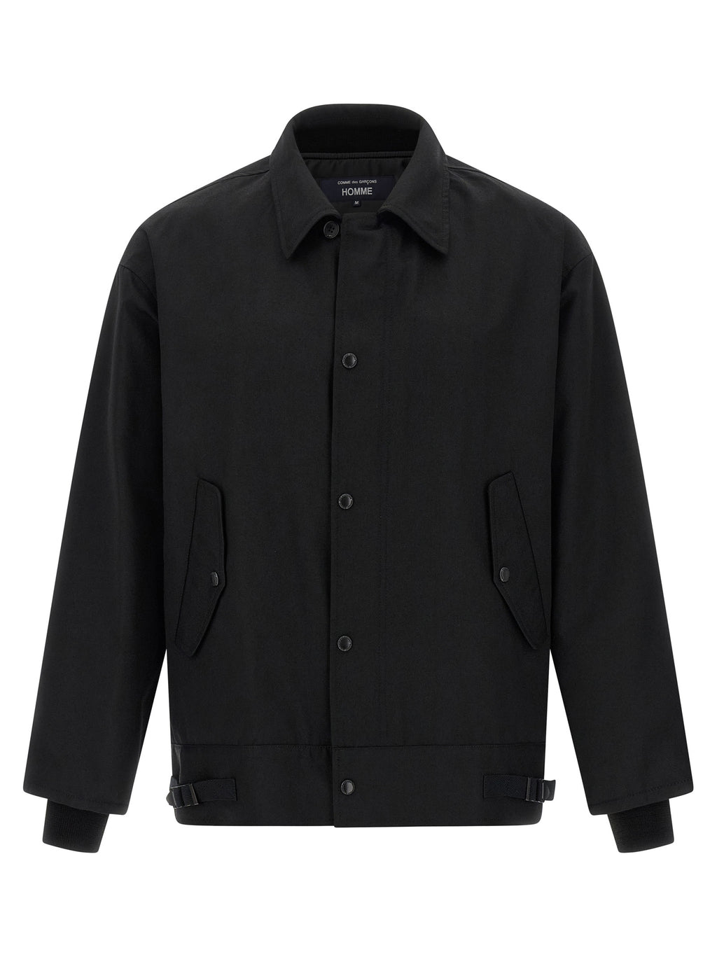 Black Polyester Full-Length Jacket