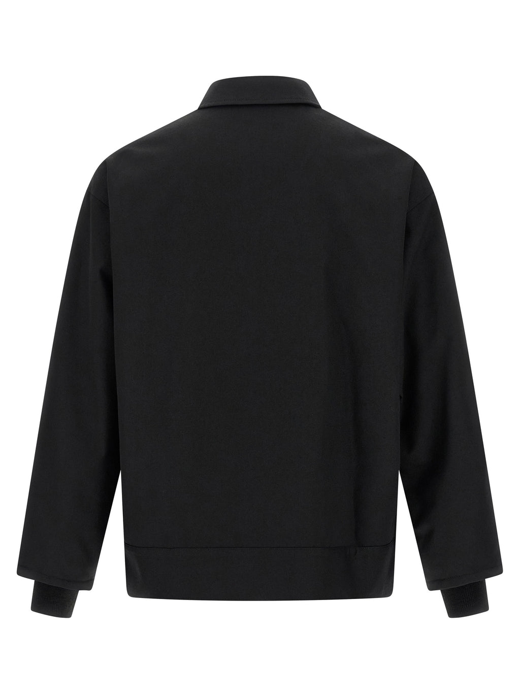 Black Polyester Full-Length Jacket