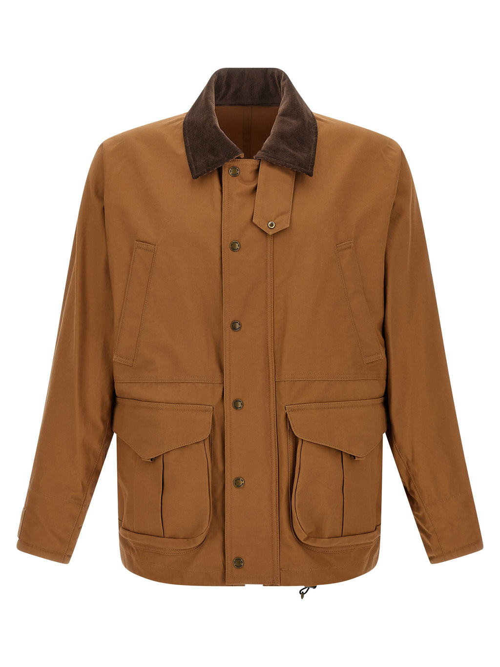 Brown Cotton Shell Jacket