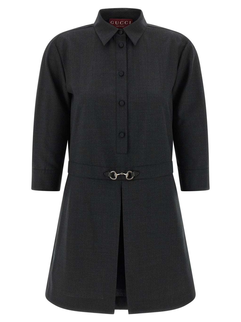 Gray Wool Short Dress