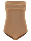 Beige Viscose Bodysuit