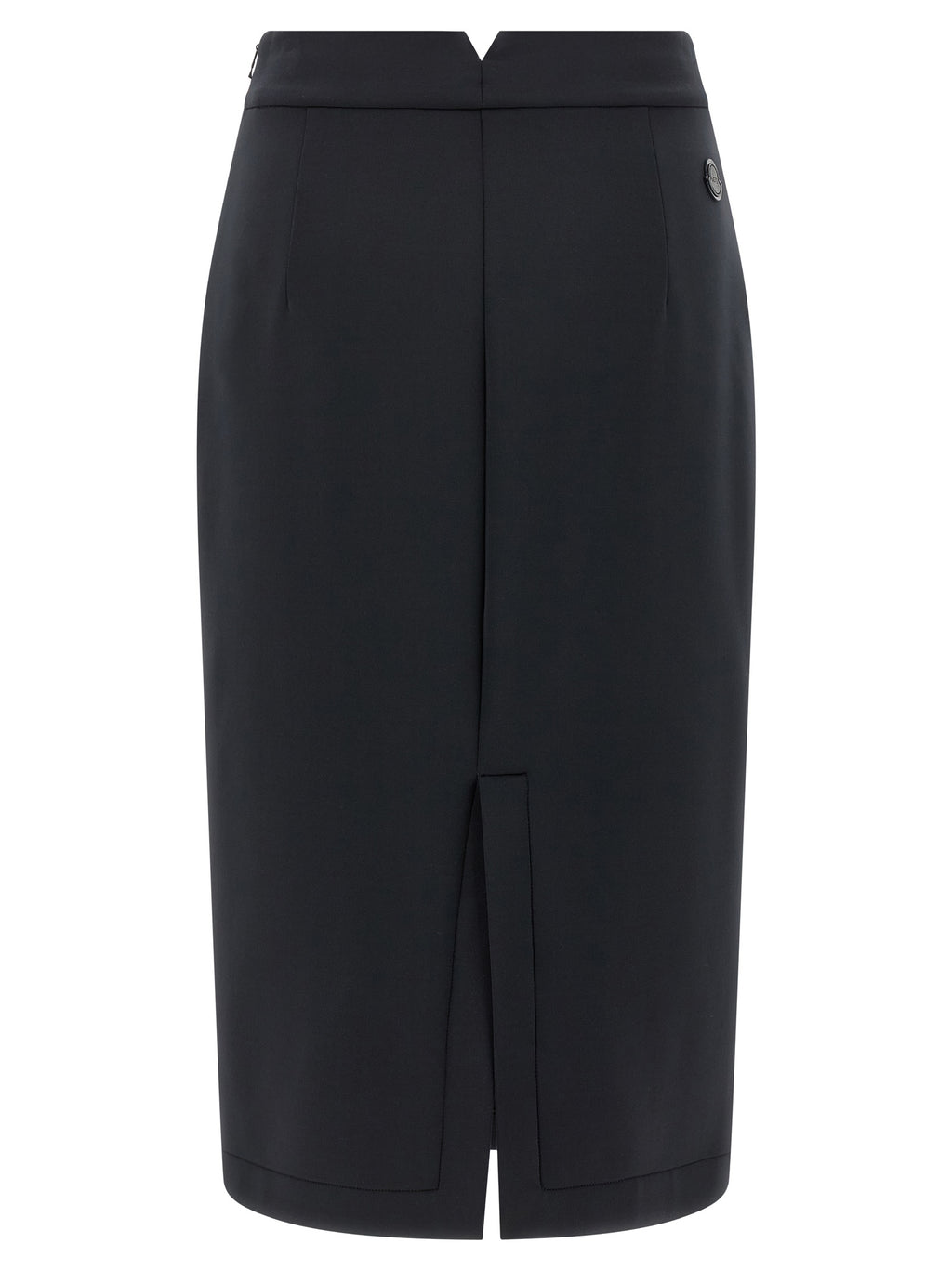 Black Polyester Midi Skirt