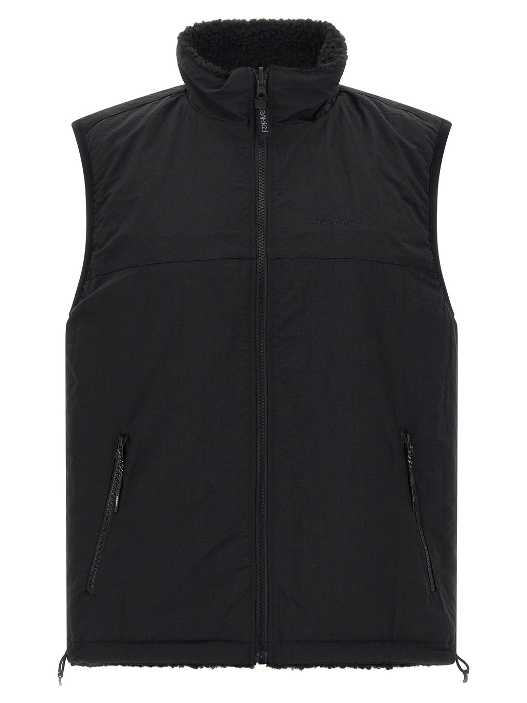 Black Polyester Sleeveless Jacket