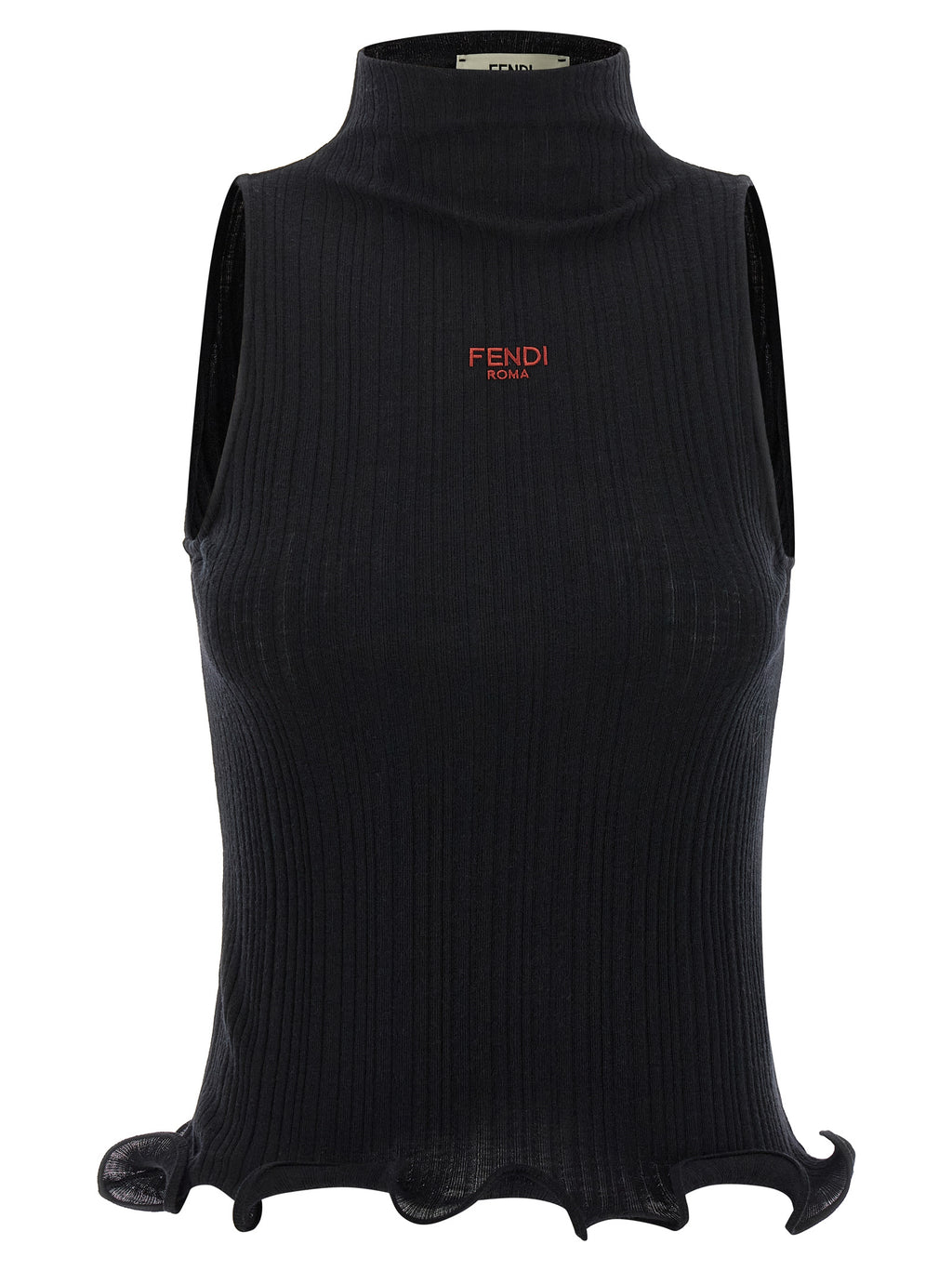 Black Polyester Sleeveles T-Shirt