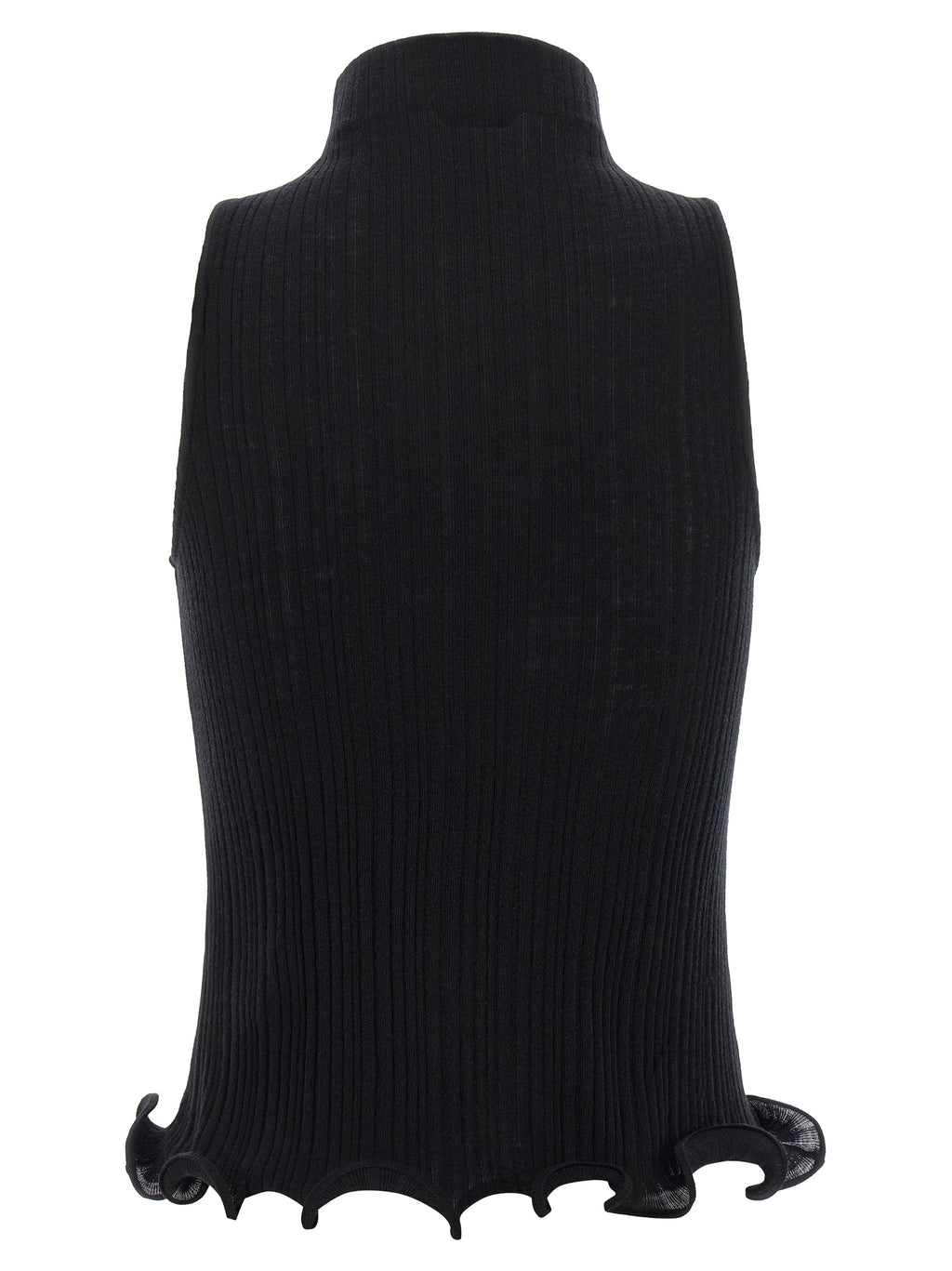 Black Polyester Sleeveles T-Shirt